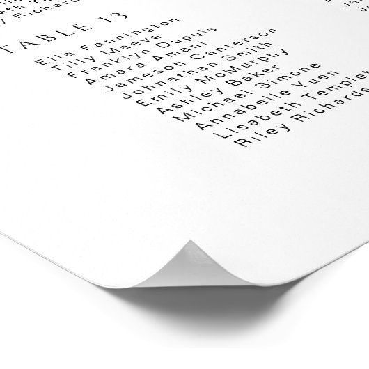 Minimale Skripttypografie Hochzeitsstift Poster (Ecke)