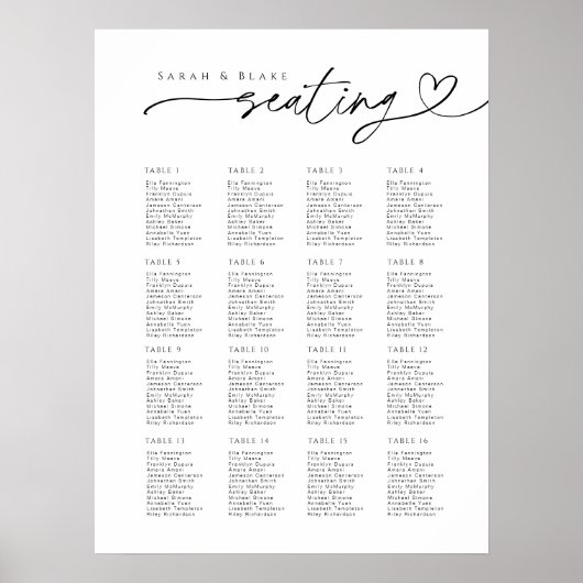 Minimale Skripttypografie Hochzeitsstift Poster (Vorne)