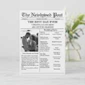 Minimale Skriptzeitung Hochzeit speichern das Datu Einladung (Stehend Vorderseite)