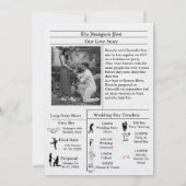 Minimale Skriptzeitung Hochzeit speichern das Datu Einladung (Rückseite)