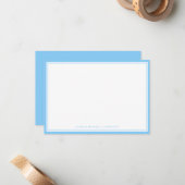 Minimale Sky Blue Flat Note Card Mitteilungskarte (Vorderseite/Rückseite Beispiel)