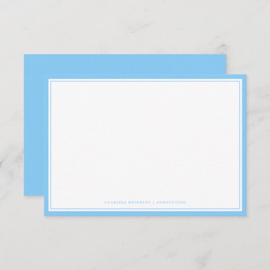 Minimale Sky Blue Flat Note Card Mitteilungskarte (Vorne/Hinten)