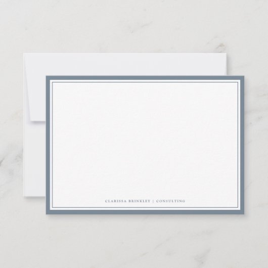Minimale Slate Blue Flat Note Card Mitteilungskarte (Vorderseite)