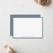Minimale Slate Blue Flat Note Card Mitteilungskarte (Vorderseite/Rückseite Beispiel)