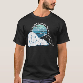 Minimale Sleeping Bear Dunes Retro-Sonnenuntergang T-Shirt