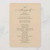 Minimale Solid Dusty Yellow Wedding Zeremonie Programm (Rückseite)
