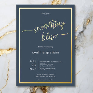 Minimale Something Blue Before I Do Bridal Shower Folieneinladung