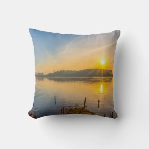 Minimale Sonnenaufgang Wasser Reflexion Ruhige Äst Kissen