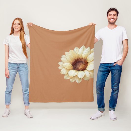 Minimale Sonnenblumen-Terrakotta-Decke Fleecedecke (Beispiel)
