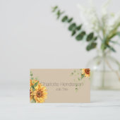 Minimale Sonnenblumenkarte Visitenkarte (Stehend Vorderseite)