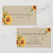 Minimale Sonnenblumenkarte Visitenkarte (Vorne/Hinten)