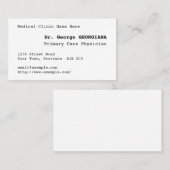 Minimale, spezialisierte Krankenversicherungskarte Visitenkarte (Vorne/Hinten)