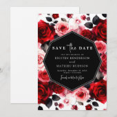 Minimale spielerische Crimson Red Wedding Save The Date (Vorne/Hinten)