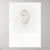 Minimale Spiral-Farn-Linienkunst Poster (Vorne)