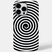 Minimale spiralschwarze und weiße optische Illusio Case-Mate iPhone Hülle (Rückseite)