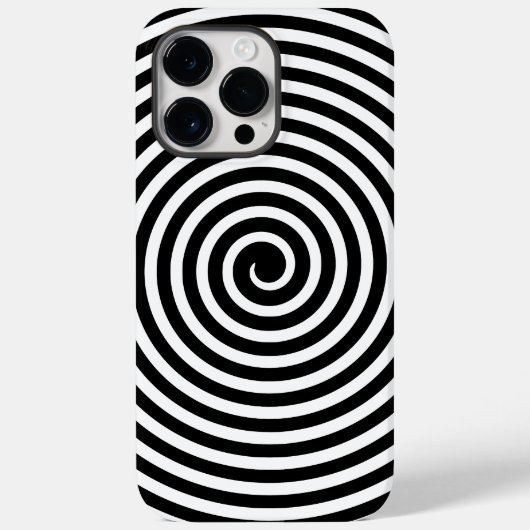 Minimale spiralschwarze und weiße optische Illusio Case-Mate iPhone Hülle (Rückseite)