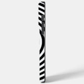 Minimale spiralschwarze und weiße optische Illusio Case-Mate iPhone Hülle (Rückseite / Links)