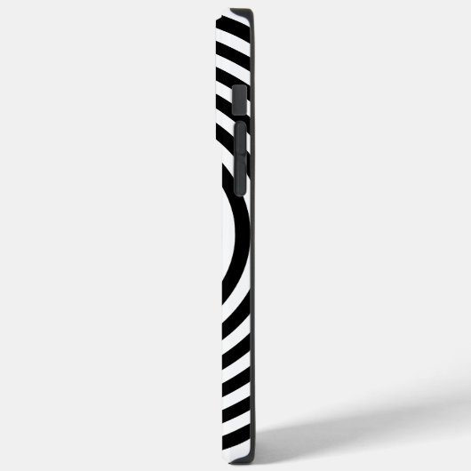 Minimale spiralschwarze und weiße optische Illusio Case-Mate iPhone Hülle (Rückseite / Links)