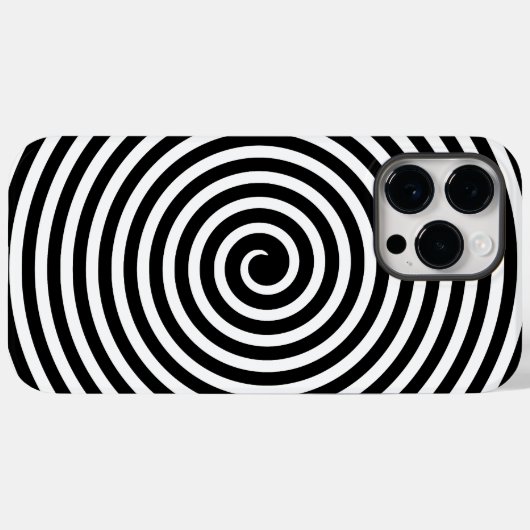 Minimale spiralschwarze und weiße optische Illusio Case-Mate iPhone Hülle (Rückseite (Horizontal))