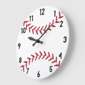 Minimale sportliche Rot- und WeißBaseballdekoratio Große Wanduhr (Winkel)