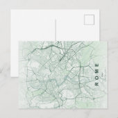 Minimale Stadtkarte von Rom als Postkarte (Vorne/Hinten)