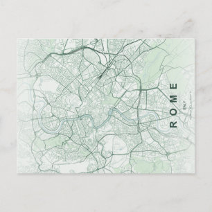 Minimale Stadtkarte von Rom als Postkarte