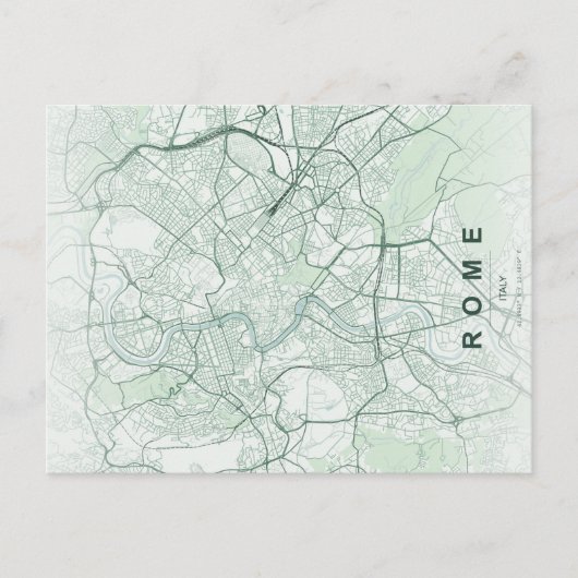 Minimale Stadtkarte von Rom als Postkarte (Vorderseite)