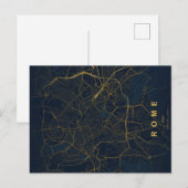 Minimale Stadtkarte von Rom als Postkarte (Vorne/Hinten)