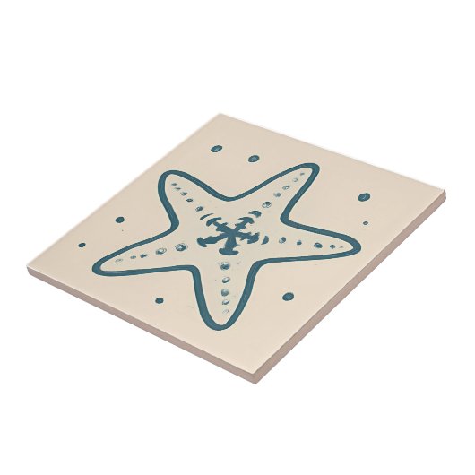 Minimale Starfish Ocean Art Tile Fliese (Seite)
