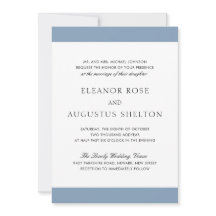 Minimale staubblaue moderne All-in-One-Hochzeit