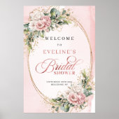 Minimale staubige rosa Blumen Eukalyptus Gold Will Poster (Vorne)
