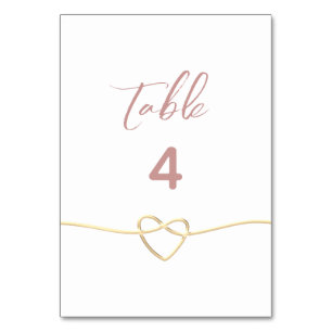 Minimale Staubige Rose Hochzeit Tischnummer