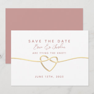 Minimale Staubrose-Hochzeit Save The Date