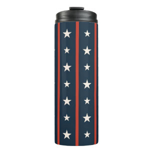 Minimale Sternenfeld-Pattern USA   Luxus Damenmode Thermosbecher