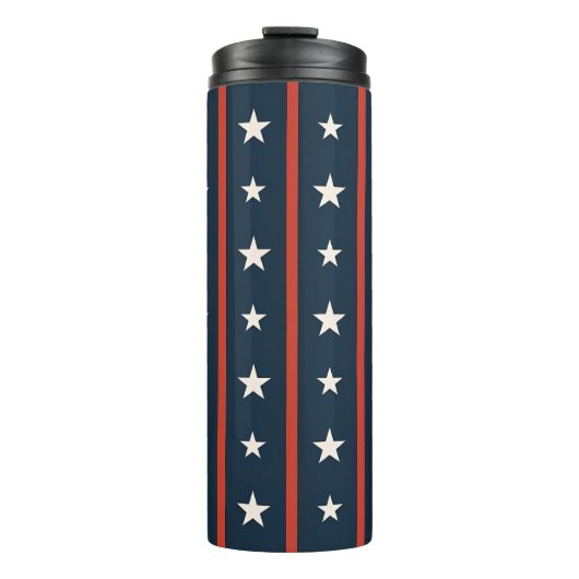 Minimale Sternenfeld-Pattern USA | Luxus Damenmode Thermosbecher (Vorderseite)