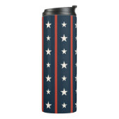 Minimale Sternenfeld-Pattern USA | Luxus Damenmode Thermosbecher (Nach links gedreht)