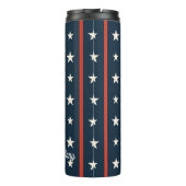 Minimale Sternenfeld-Pattern USA | Luxus Damenmode Thermosbecher (Rückseite)