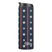 Minimale Sternenfeld-Pattern USA | Luxus Damenmode Thermosbecher (Nach rechts gedreht)