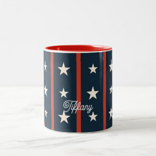 Minimale Sternenfeld-Pattern USA Luxus Damenmode Zweifarbige Tasse