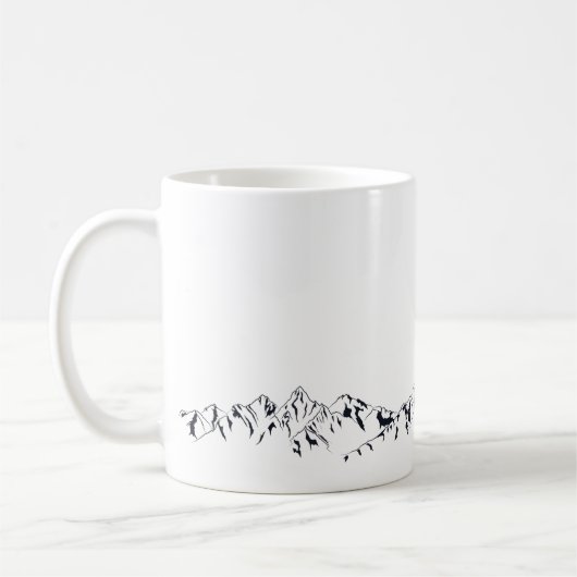 Minimale stilvolle Schwarzweiss-GebirgsTasse Kaffeetasse (Links)
