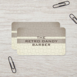 Minimale Streifen braune Retro Chic Manly Barbersh Visitenkarte