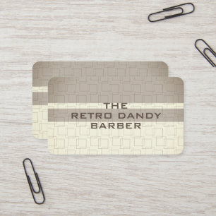 Minimale Streifen braune Retro Chic Manly Barbersh Visitenkarte