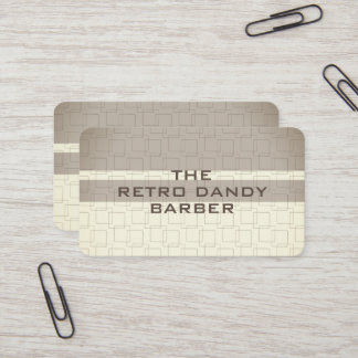 Minimale Streifen braune Retro Chic Manly Barbersh Visitenkarte