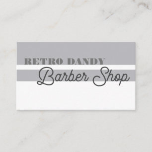 Minimale Streifen Vintage Elegant Grau Barbershop Visitenkarte