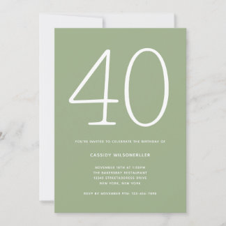 Minimale Stufe 40. Geburtstag Einladung