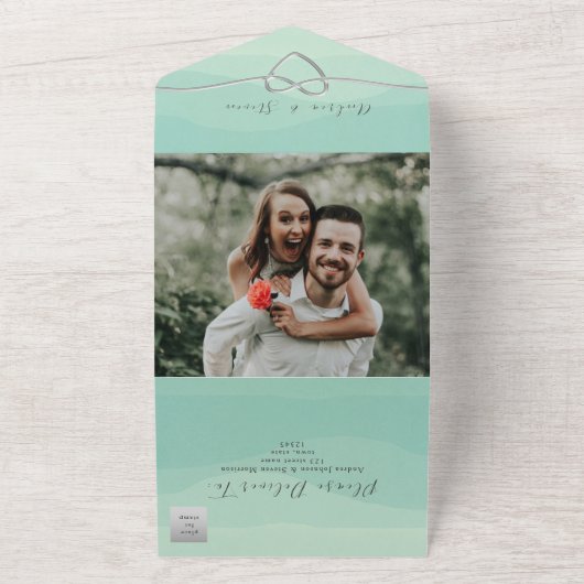 Minimale Stufe Grüne Hochzeit All In One Einladung (Außenbereich)