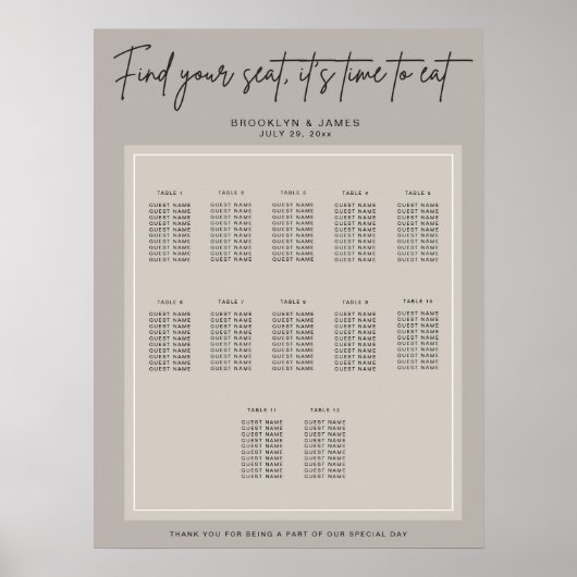 Minimale Suche nach Sitzplätzen Poster (Vorne)