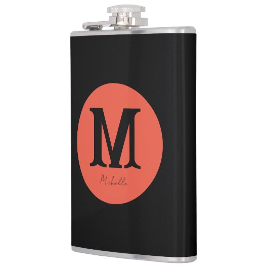 Minimale Sunset-Monogramm Flachmann (Links)