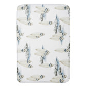 Minimale Surfbrett Wasserfarben Küstenvibes Badematte (Vorderseite Vertikal)