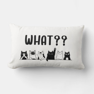 Minimale süße Katzen Kissen Schwarz und Weiß